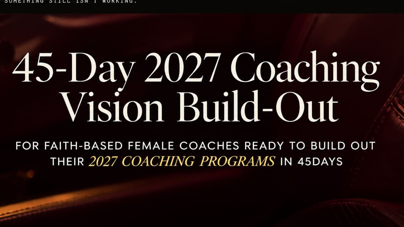 2027 Coaching Vision Buildout Discovery Call